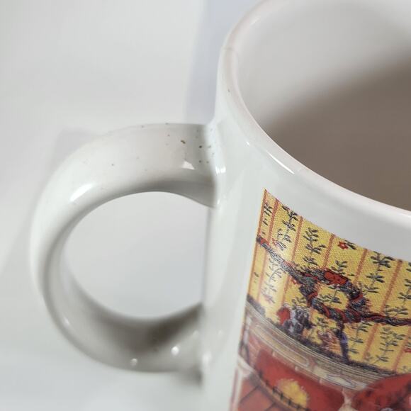 Vintage Santa Christmas Mug WBI Storybook Fireplace Holiday Coffee Cup - Picture 2 of 10